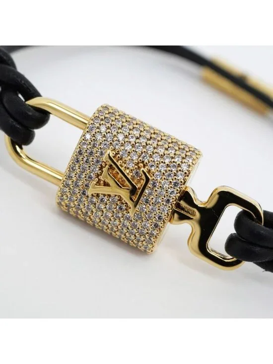 Louis Vuitton Bracelet Padlock M8217 F Gold Rhinestone Accessories - Picture 6 of 10